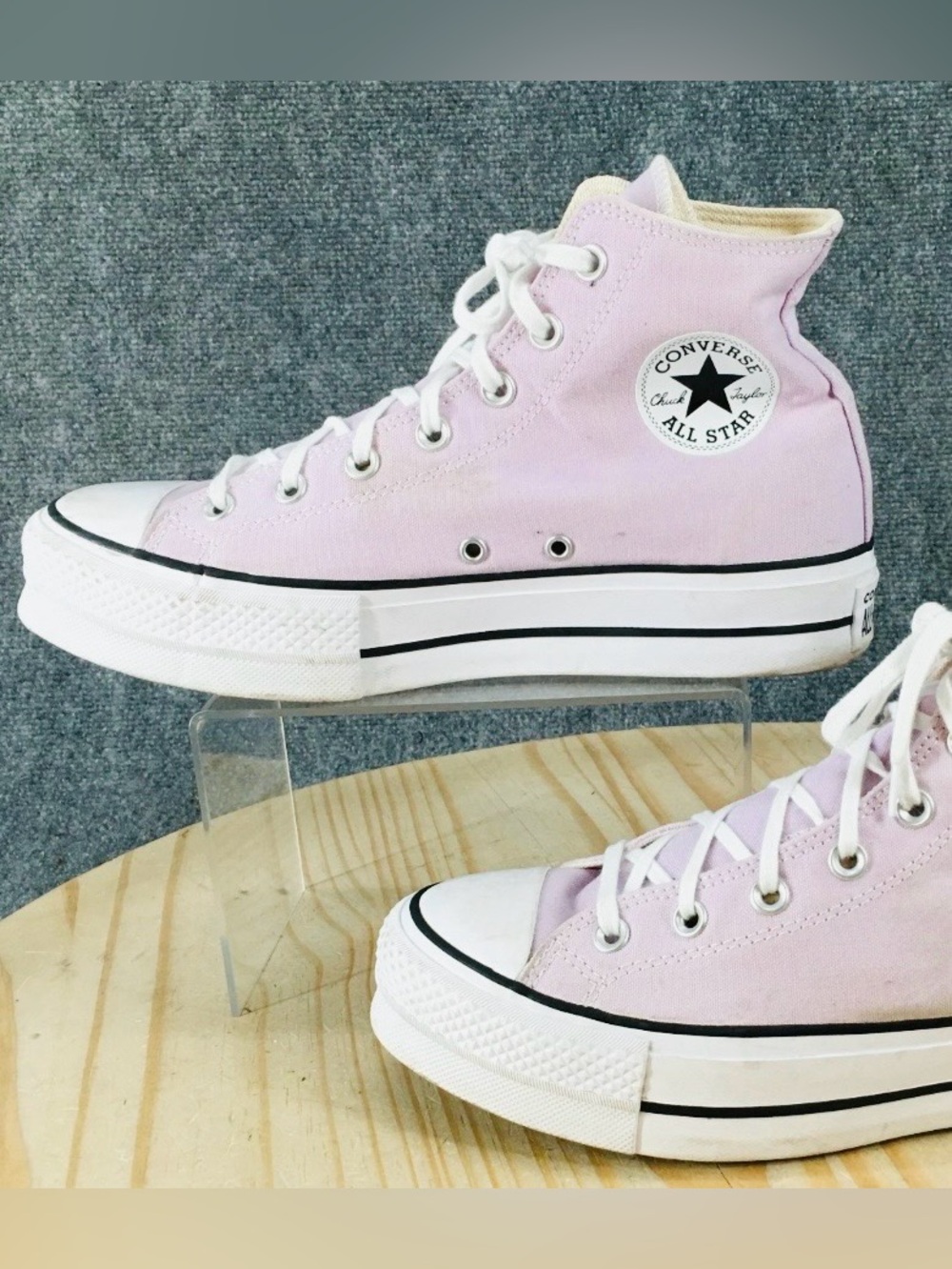 Converse Chuck Taylor AllStar Lift Platform Hi-Top Purple Mauve Shoes-Womens 10